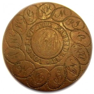 WI 4-A 34mm Brass Dale dug mass 1990s RJ Silverstein's georgewashingtoninauguralbuttons.com A-44