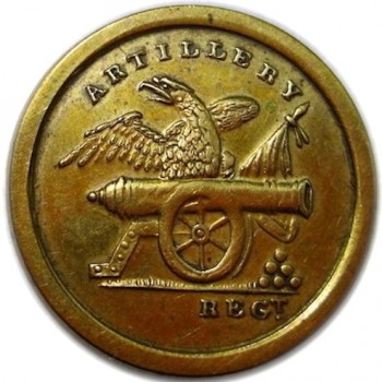 1820-30's Artillery Militia Brass 22mm. rj silverstein's georgewashingtoninauguralbuttons.com O