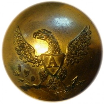 1821-36 Artillery 23mm Brass non dug Tice 199 D RJ Silverstein's georgewashingtoninauguralbuttons.com O