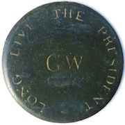 GWI 8-A 35mm GW Roman Monogram RJ Silverstein's geoorgewashingtoninauguralbutton O