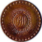 WI 6-A GW BRASS 33 MM 36 IMPRESSIONSRJ Silverstein's georgewashingtoninauguralbuttons.com O