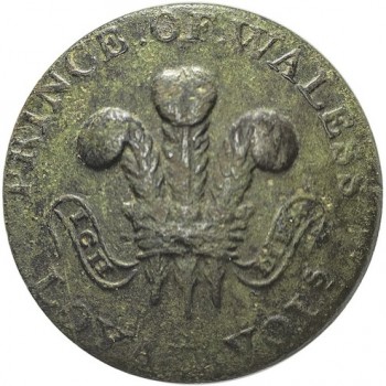 1775 Prince of Wales Loyal Volunteers 24mm orig Shank Uncleaned Spelling error-s $170. 08-07-14