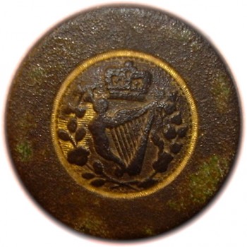 1793 King & Constitution Irish Loyalsit 23mm Gilt Brass LLTK-6-B
