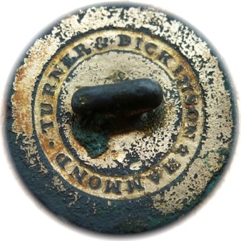 1807-25 ROYAL NAVY 22MM GILT BRASS SENIOR GUNNER OFFICER OR NAPOLEONIC COASTAL ARTILLLERY GARRISON ORIG SHANK RJ Silversteins georgewashingtoninauguralbuttons.com R