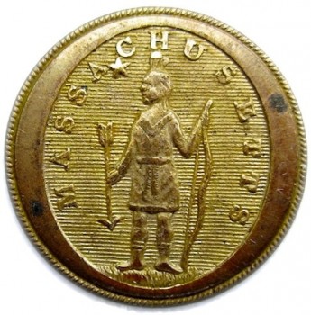 1812-30 Mass Militia General Service button 25mm Gilded Brass georgewashingtoninauguralbuttons.com O