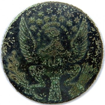 1812 Official Diplomatic Corps Navy 22.11mm Gilt Copper 17 Stars Albert's OD 5 RJ Silverstein's georgewashingtoninauguralbuttons.com O