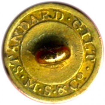 1812 War Royal Navy Officer 15mm Gilt Brass cockade Hat Orig Shank r1