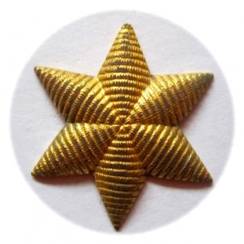 1830-40'S U.S. DRAGOON's OFFICER STAR INSIGNIA GILDED BRASS EMBROIDERED LOOK SIX POINTED STAR rj silverstein's georgewashingtoninauguralbuttons.com o