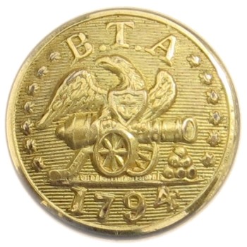1850-1860's Rhode Island Bristol Train Artillery 22.94 TICE's RI 206A.3 RI 15 B-M 1850's RJ Silversteins georgewashingtoninauguralbuttons.com B