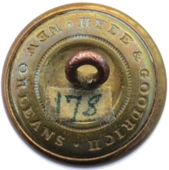 1860 Louisiana Militia 22mm Gilt Brass LA 204 A.2 : LA 3A Desirable B :M Orig Shank PD $400 1-23-16 RJ Silversteins georgewashingtoninauguralbuttons.com R