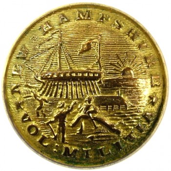 1860 NEW HAMPSHIRE 23mm Gilt Brass 2-Part NH 200C.1 rj silverstein georgewashingtoninauguralbuttons.com O