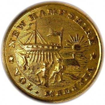 1860 NEW HAMPSHIRE 23mm Gilt Brass 2-Part NH 200D.1 rj silverstein georgewashingtoninauguralbuttons.com O