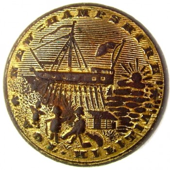 1860 NEW HAMPSHIRE 23mm Gilt Brass 2-Part NH 200E.1 rj silverstein georgewashingtoninauguralbuttons.com O