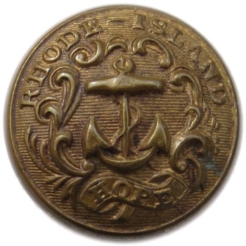 1860 Rhode Island State Militia 23.35mm Gilt Brass TICE's RI203A.2 RI 8 RJ Silversteins georgewashingtoninauguralbuttons.com O