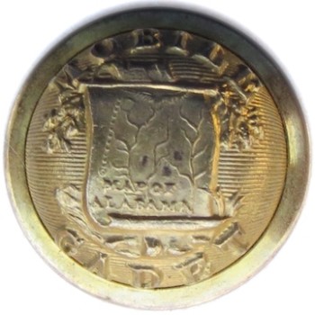 1860's Alabama Mobil Cadets 24.08mm Gilt Brass Orig Shank Tice AB252A.1 : Albert AB6A RJ Silversteins Georgewashingtoninauguralbuttons.com O