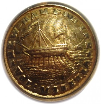 1860's NEW HAMPSHIRE ARTILLERY MILITIA ONE-PIECE 15MM. GILDED BRASS ALBERT NH 6-TICES NH200A.2 GEORGEWASHINGTONINAUGURALBUTTONS.COM O