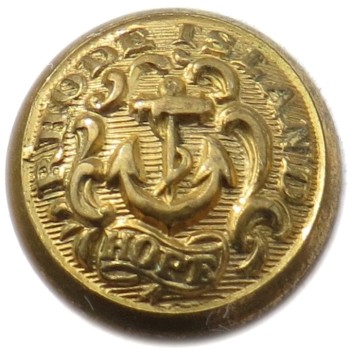 1860's Rhode Island 15.28mm Gilt Brass RI 203Cs.2 RI 8 RJ Silversteins georgewashingtoninauguralbuttons.com O