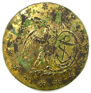 1820-30's Navy 23.6mm Na 54-57 Convex 1-Piece Gilded Brass Dug Cold Harbor, VA 2007 GEORGEWASHINGTONINAUGURALBUTTONS.COM O
