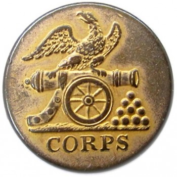 1828-34 Federal Artillery Militia Brass 22mm. AY57-B rj silverstein's georgewashingtoninauguralbuttons.com o