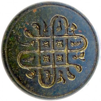 18th Century Jesuit Button Gilt Brass 32.69mm Cape Button O