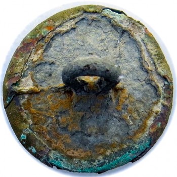 1776 CONTINENTAL ARTILLERY OFFICERS BUTTON 24mm copper shell over pewter usa rj silverstein's georgewashingtoninauguralbuttons.com r