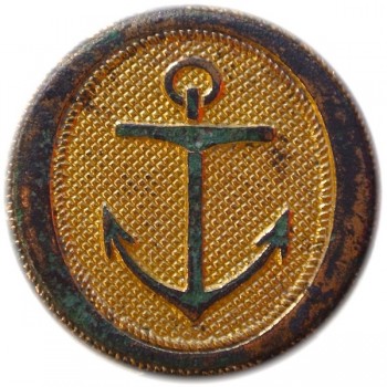 1786-95 British Navy Button dug on Farmland in Netherlands Gilt Brass georgewashingtoninauguralbuttons.com O