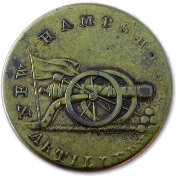 1812-15 New Hampshire Militia 24mm Gilt Brass RJ Silversteins georgewashingtoninauguralbuttons.com r