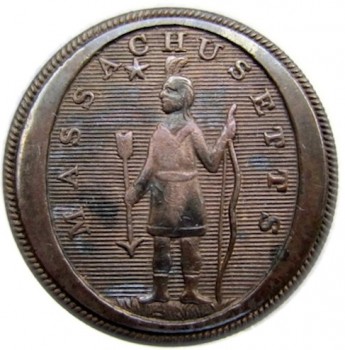 1812-30 Mass Militia General Service button 25mm Brass georgewashingtoninauguralbuttons.com O